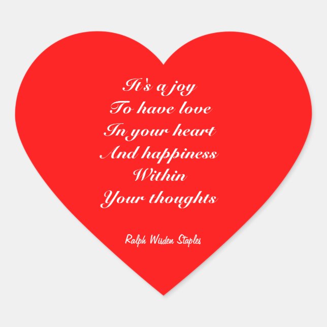 Adesivo Coração Amor e felicidade (Frente)