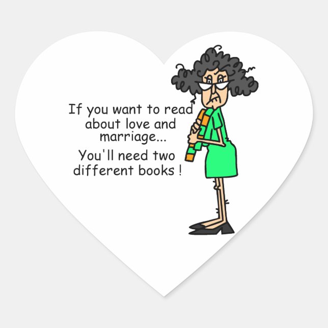 Adesivo Coração Amor e Humor Casamento (Frente)