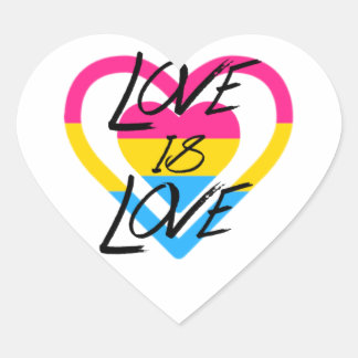 Adesivo Coração Amor é Orgulho Pansexual