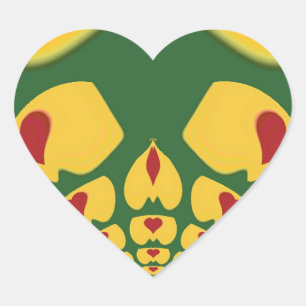 Adesivo Coração Amor em Cores Rasta: Corações Reggae