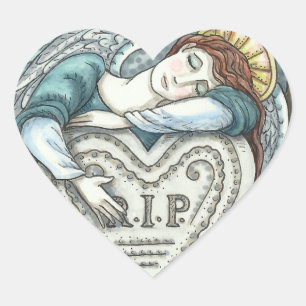 ADESIVO CORAÇÃO AMOR GUARDIANO ANGEL, CEMETERY MOURNING ART RIP