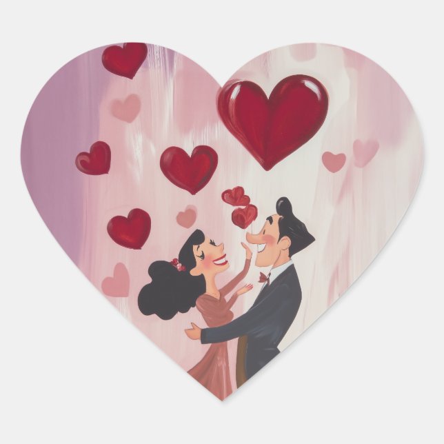 Adesivo Coração Amor Whimsical no Ar (Frente)