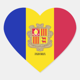 Adesivo Coração Andorra Flag Patriotic