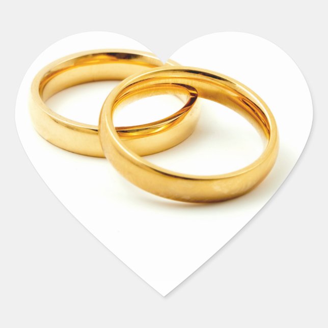 Adesivo Coração Anéis de casamento (Frente)