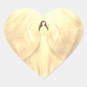 Adesivo Coração Angel Art Yellow Archangel Uriel Reando Stickers