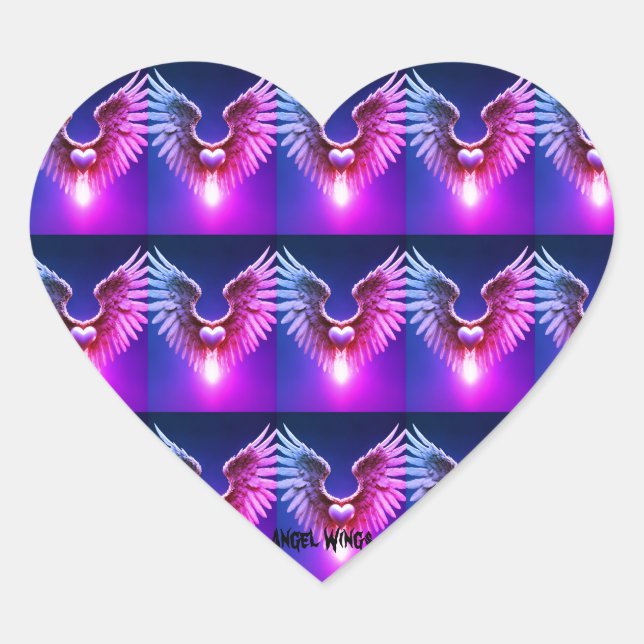 Adesivo Coração Angel Wings Heart Sticker (Frente)