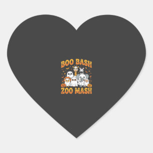 Adesivo Coração Animais do Zoológico no Halloween Boo Bash Zoo Mas
