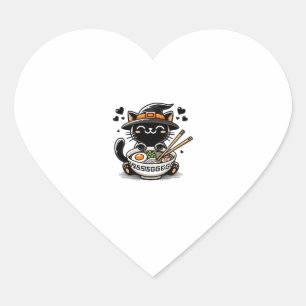 Adesivo Coração Anime Kawaii Gato Cute Ramen Halloween Crianças