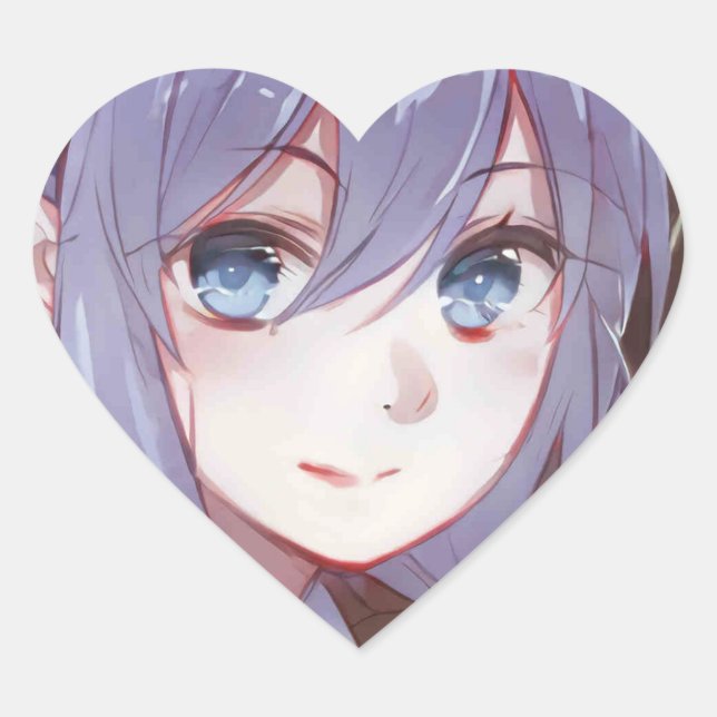 Adesivo Coração Anime Waifu Stickers (Frente)