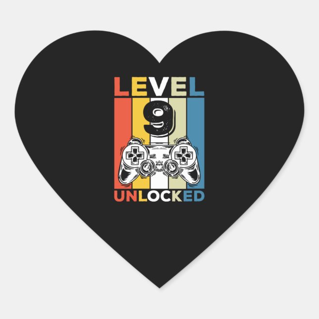 Adesivo Coração Aniversário, 9.º Nível Desbloqueado, 9 Jogos (Frente)