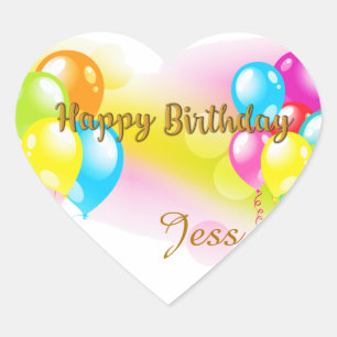 Adesivo Coração Aniversário colorido