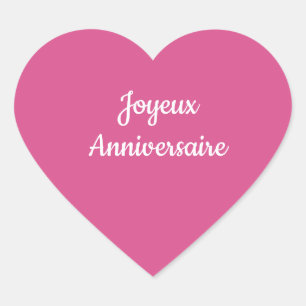 Adesivo Coração aniversário de joyeux