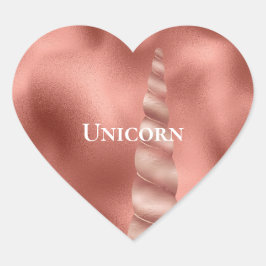 Adesivo Coração Aniversário do Glam Unicorn rosa Dourado