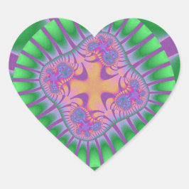 Adesivo Coração Aniversário verde, roxo e laranja