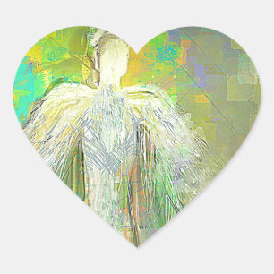 Adesivo Coração Anjo abstrato do brilho