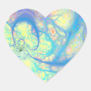 Adesivo Coração Anjo azul - Azure cósmico & limão