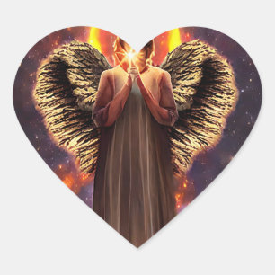 Adesivo Coração Anjo Do Amor E Arte Original Leve