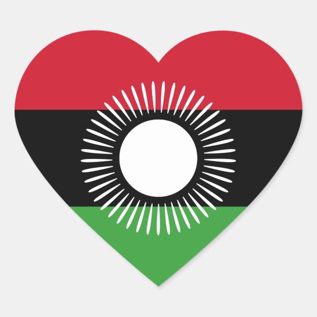 Adesivo Coração antigo malauí (Frente)