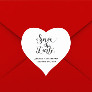 Adesivo Coração Anúncio de casamento personalizado Save The Date