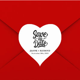 Adesivo Coração Anúncio de Noivado Personalizado Save The Date Mod