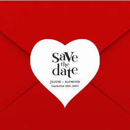 Adesivo Coração Anúncio de Noivado Save The Date Moderno