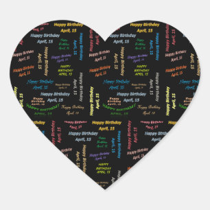 Adesivo Coração April, 15 Birthday Sticker