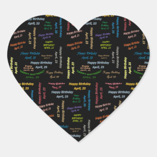 Adesivo Coração April, 23 Birthday Sticker