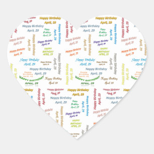 Adesivo Coração April, 29 Birthday Sticker