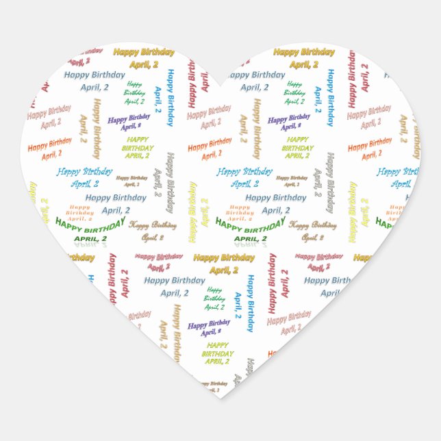 Adesivo Coração April, 2 Aniversário (Frente)