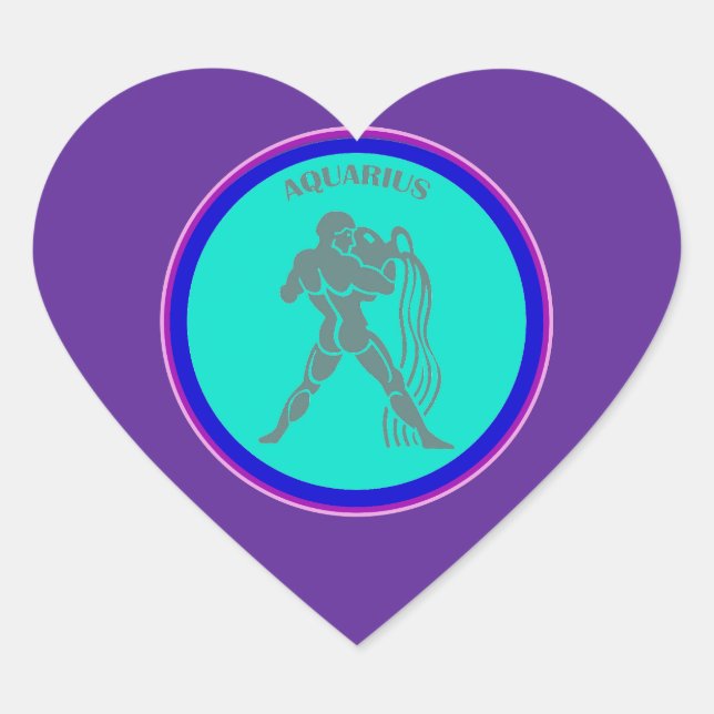 Adesivo Coração Aquarius Heart Sticker (Frente)