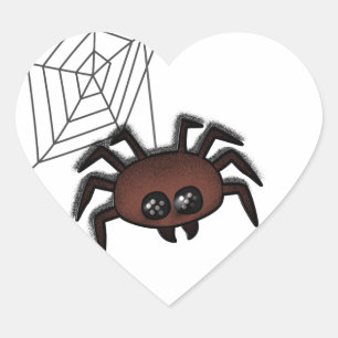 Adesivo Coração Aranha Eu Halloween