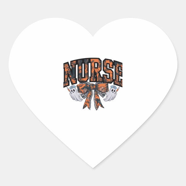 Adesivo Coração Arco Clássico de Enfermeira do Halloween Cai Camis (Frente)