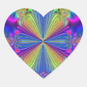 Adesivo Coração Arco-Íris de Coração