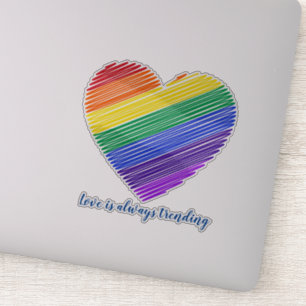 Adesivo Coração arco-íris, Laptop personalizado