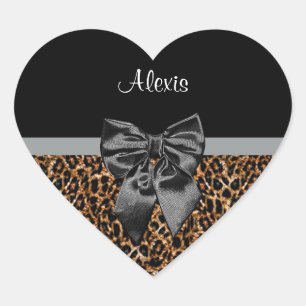 Adesivo Coração Arco preto elegante e nome do impressão à moda d