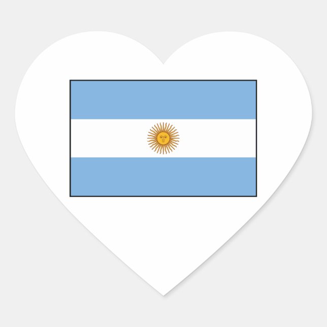Adesivo Coração Argentina - Bandeira Argentina (Frente)