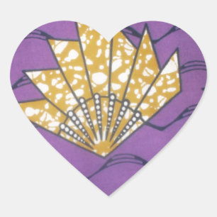 Adesivo Coração Arte abstrato africana: Ondas de Paixão Roxas
