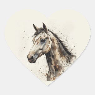 Adesivo Coração Arte de Animal Cavalo Appalosa Bonito Amor