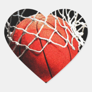 Adesivo Coração Arte de Basquete