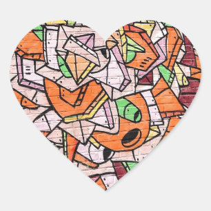 Adesivo Coração Arte de Grafite Mosaico