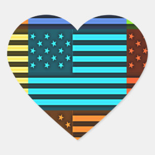 Adesivo Coração Arte de padrão de vetor de seleção com várias core