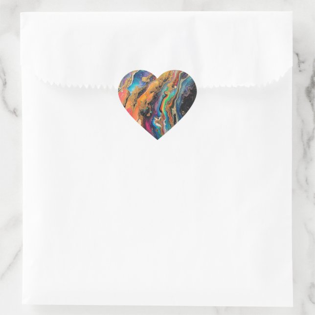 Adesivo Coração Arte do derrame metálico (Bolsa)