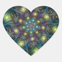 Arte fractal roxa azulada abstrata iluminada brilh