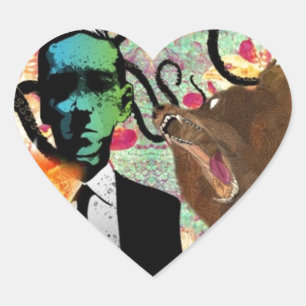 Adesivo Coração Arte Trippy de Frankenstein