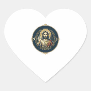 Adesivo Coração Artista Digital Jesus Camiseta de Arte para iPad I