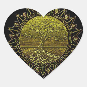 Adesivo Coração Árvore da saudação de Sun da vida