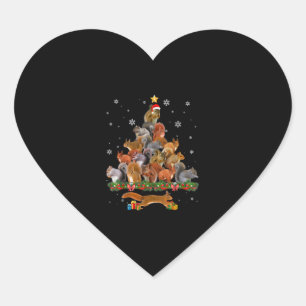 Adesivo Coração Árvore de Natal de Esquilo Cento Decor de Árvore d