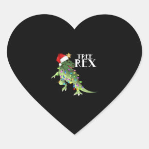 ADESIVO CORAÇÃO ÁRVORE REX SANTA QUE DINOSAUR NATAL LUZ T-SHI