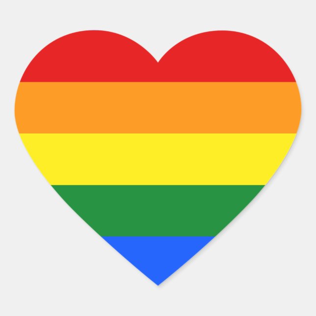 Adesivo Coração As cores do arco-íris (Frente)