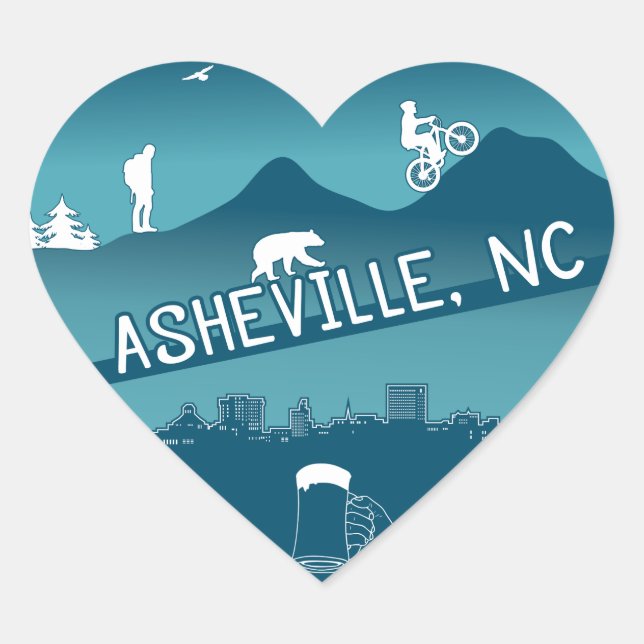 Adesivo Coração Asheville Sticker (Frente)